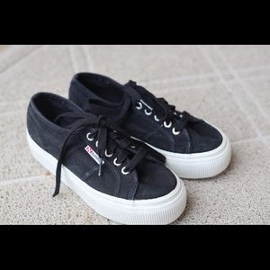 SuperGa platform black white retro size 6 sneakers